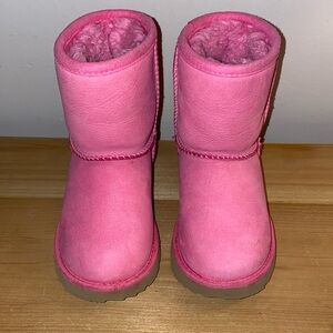 UGG classic II weather short boots pink 7T unisex snow rain ski sherpa lining